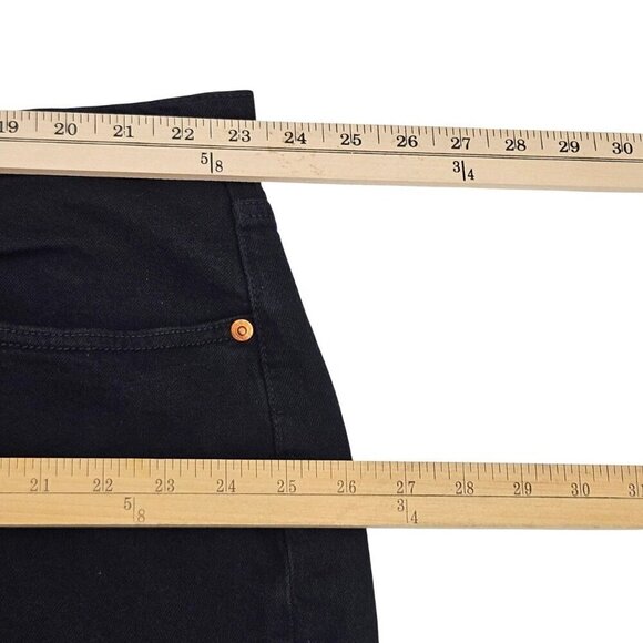 Levi's Premium Ribcage Straight Ankle Jeans Black Womens Size 24W NEW Button Fly - Picture 14 of 16